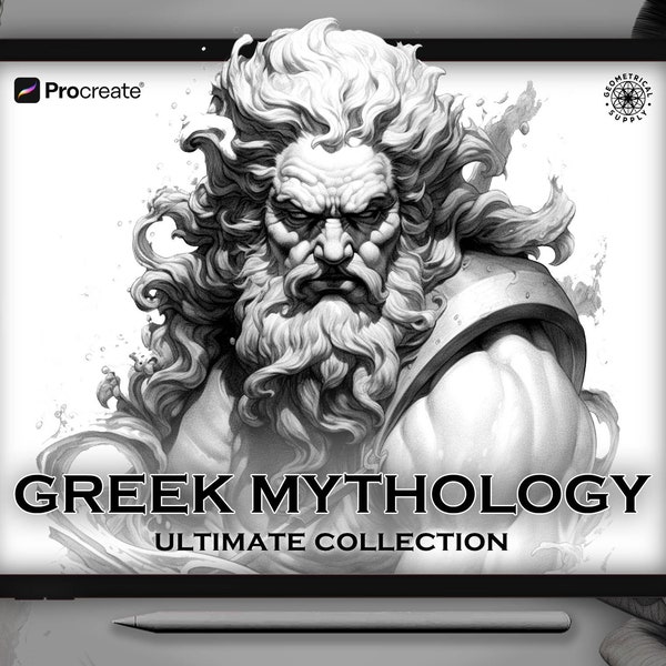 Procreate - Greek Gods - tattoo designs - Greek and Roman brushset for Procreate - realistic tattoo statue designs