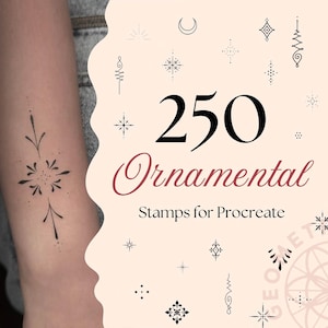 Procreate - Ornamental Builder - Tattoo Stamps - Delicate Ornament Brush Set Bundle, Flash Tattoo