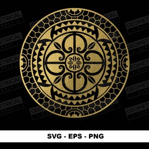 Polynesian Tribal Circle Tattoo SVG 03, png, eps, Digital Download, Cut File, Maori shirt Design, Polynesian Tribal Tattoo Design