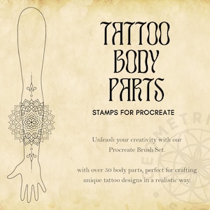 Procreate Body Parts Tattoo Body Templates Male & Female image 2