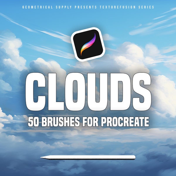 Procreate - Clouds Textur Pinsel ~ 50 Seamless Cloud Pinselset für Procreate - TextureFusion Serie