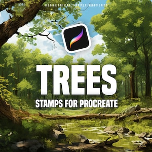 Procreate - Tree Stamps, Realistic Tree Brushes, Nature series, Digital Download