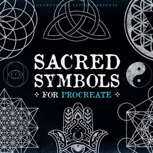 Geometric Procreate Stamps, Sacred Geometry, Esoteric Symbols, Spiritual Elements, Tattoo designs