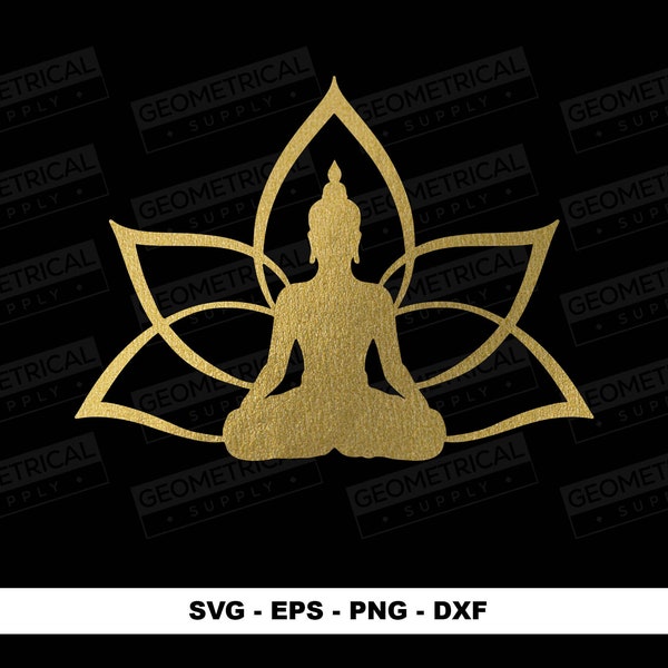 Buddha Lotus Flower SVG, Buddha svg, eps, Sitting Buddha Clipart, Yoga SVG, Namaste Svg Meditation Vector File Cricut/Silhouette