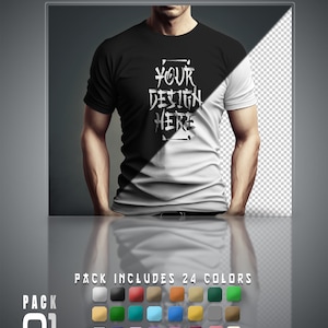 Men&#39;s Tee shirt mock up bundle 01 (24 colors)