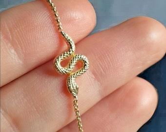 Gold-plated 925 silver or 925 silver snake bracelet, can be combined with ring, earrings or necklace, gift for her, Italian craftsmanship