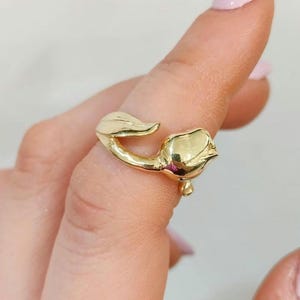 Anello regolabile in argento sterling 925 a forma di rosa - Eleganza e raffinatezza - Anello rosa, anello a forma di fiore