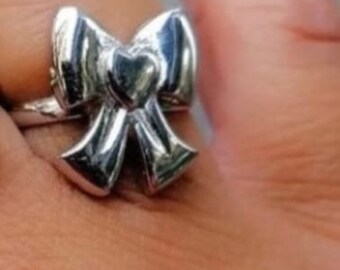 sterling silver 925  bow bracelet with in parure necklace, earrings and ring