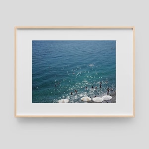 Fotografía de viajes, Niza Riviera Francesa, póster de verano en Europa, impresión del sur de Francia, fotografía imprimible, decoración de casa de playa, impresión del océano
