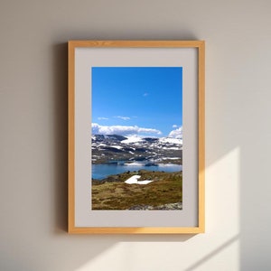 Landscape photography, Norway landscape photo print, Snow-capped mountain print, printable photo, Finse Norway poster, Scandinavian photo