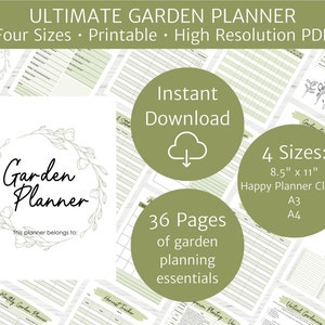 Garden Planner Printable, Seed Packet Envelope Printable Garden Journal, Raised Garden Printable, Gardener Gift, Companion Planting Guide