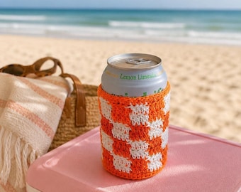 Mini Checker Drink Coozie | Crochet Pattern (+ Visual Pattern!)