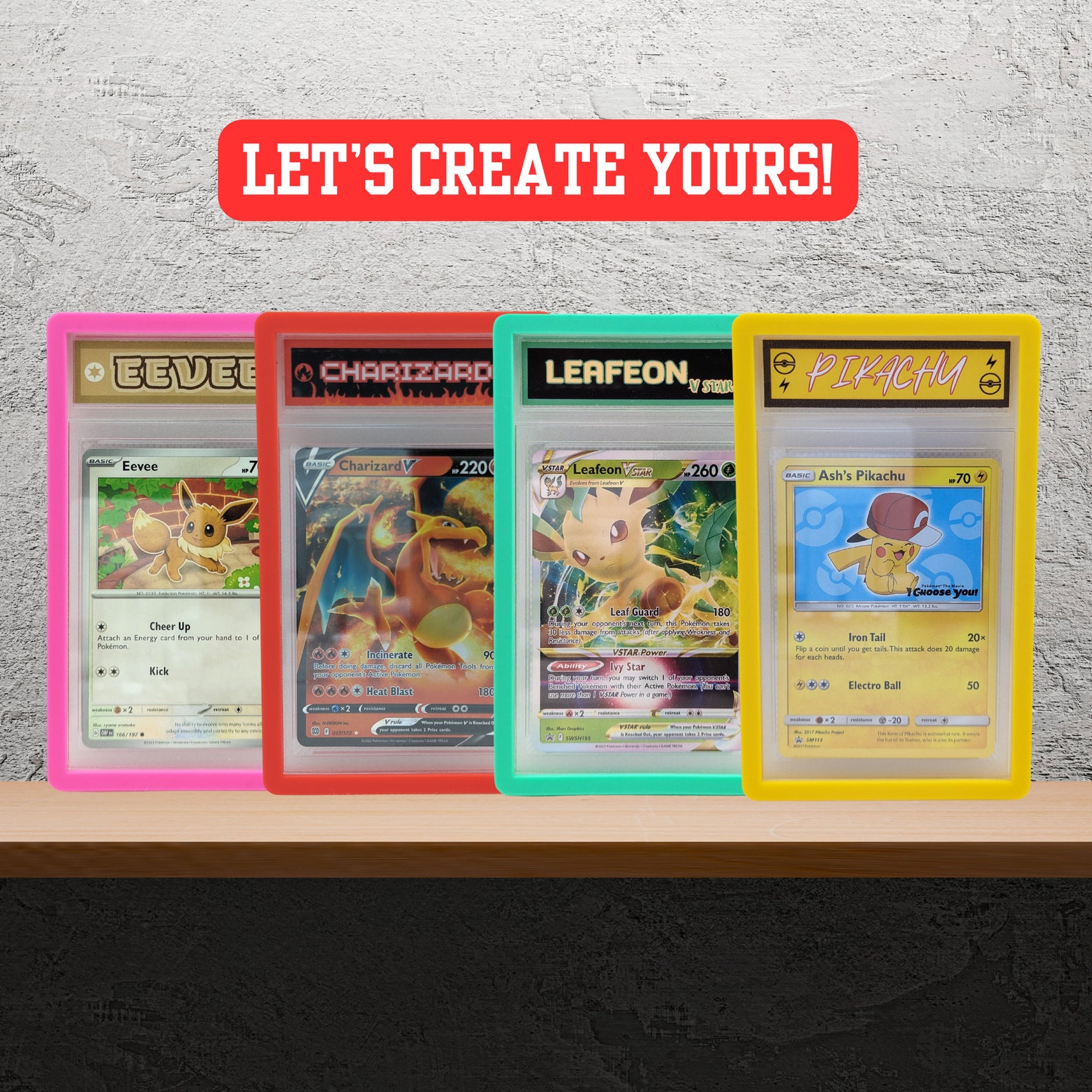 Custom Pokemon Card Display Personalized Display Holder Custom Pokemon