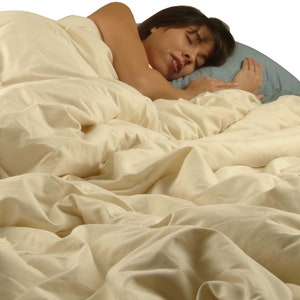 Organic Cotton and Wool Comforter, Pure and Natural Duvet, USA Made, Guaranteed Lowest Price I Breathable I Temperature Regulating