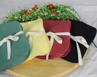 Organic Cotton Fleece Washcloths, Double Layer Baby Wipes (6x8")