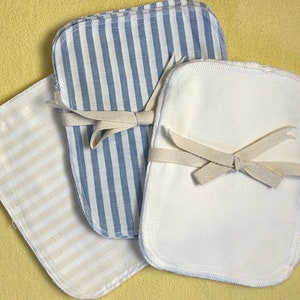 6 Pack Organic Cotton Flannel Washcloths 6 x 8&quot; I Organic Baby Flannel Washies