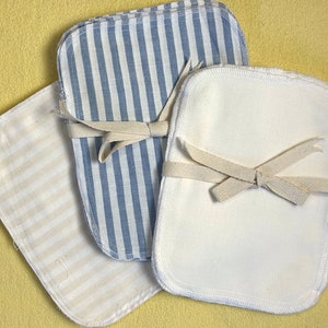 6 Pack Organic Cotton Flannel Washcloths 6 x 8" I Organic Baby Flannel Washies