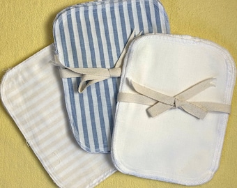 6 Pack Organic Cotton Flannel Washcloths 6 x 8" I Organic Baby Flannel Washies