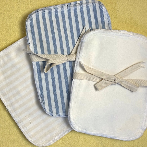 6 Pack Organic Cotton Flannel Washcloths 6 x 8" I Organic Baby Flannel Washies