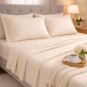 Organic Cotton Sateen Sheet Set SALE – Undyed, 250-330 Thread Count