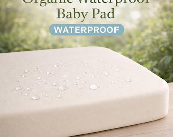 Baby Changing Pad/Topper Organic Latex and Organic Cotton Vegan Waterproof outer