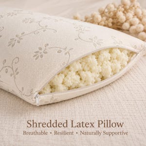 Natural Shredded Latex Pillow, Adjustable, GOTS Organic Knit Cotton Cover