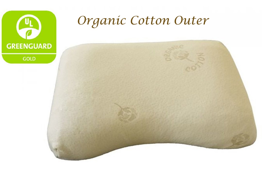 Organic Cotton Natural Latex Contour Pillow Clearance Natural Rubber Etsy
