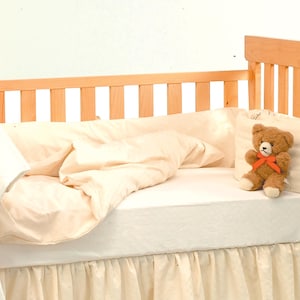 CLEARANCE Crib Skirt Ruffle Protector Organic Cotton I Dust Protection