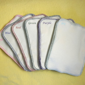 Organic Cotton Fleece Washcloths 6 x 8&quot; 2 Layer I Organic Baby Fleece Washies I Diapering