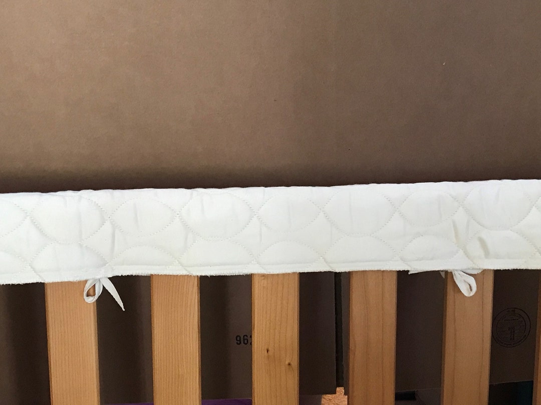 Organic Cotton 1/5 Thick Teething Rail Protector Crib or Cradle Rail Cover for Teeth Protection