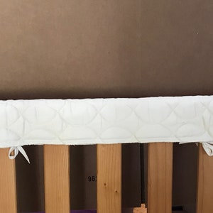 Organic Cotton 1/5 Thick Teething Rail Protector Crib or Cradle Rail Cover for Teeth Protection Natural Undyed image 1