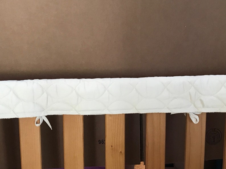 Organic Cotton 1/5 Thick Teething Rail Protector Crib or Cradle Rail Cover for Teeth Protection Natural Undyed image 1