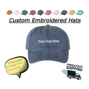 Custom Embroidered Dad Hats | Your Text or Logo | Personalized Hats | Branded Hats | Employee Gift | Baseball Cap | Men and Women | Reunion