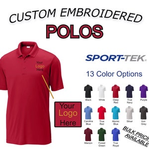 Custom Embroidered Performance Polos | Moisture Wicking | Custom Business Logo | Personalized Polo | Branded Polo | Employee Gift