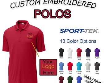 Custom Embroidered Performance Polos | Moisture Wicking | Custom Business Logo | Personalized Polo | Branded Polo | Employee Gift