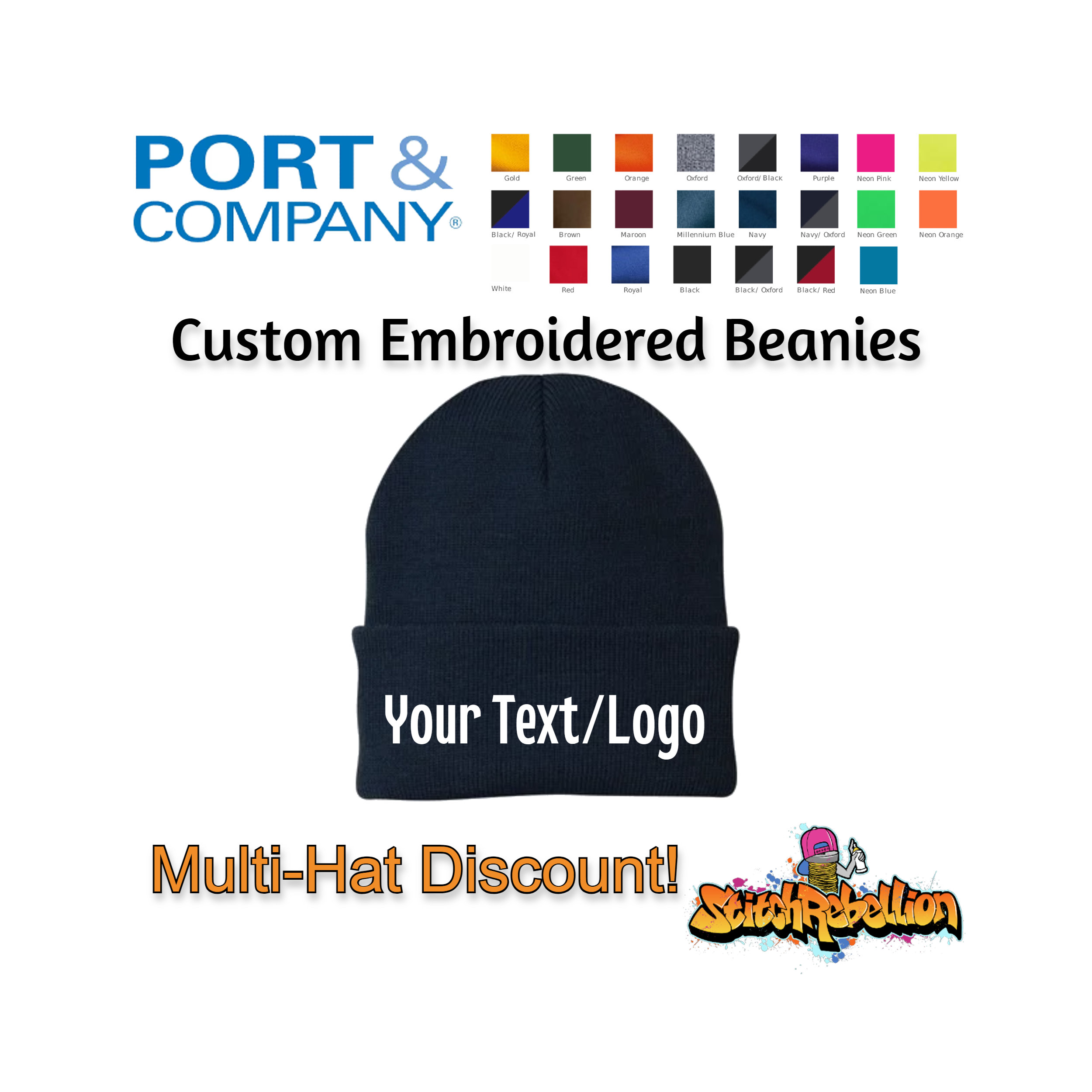 Custom Embroidered Beanies Personalized Hats Custom Business Logo Branded  Hats Employee Gift Winter Hat Adults and Kids Toques - Etsy