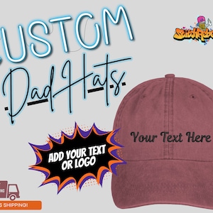 Embroidered Unstructured Hats | Personalized Dad Cap | Custom Business Logo | Branded Hat | Your Text | Gift for Bridal Party | Bachelorette