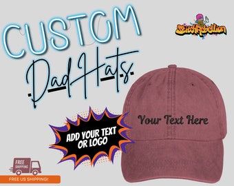 Embroidered Unstructured Hats | Personalized Dad Cap | Custom Business Logo | Branded Hat | Your Text | Gift for Bridal Party | Bachelorette