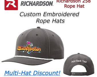Gorras de cuerda bordadas personalizadas / Gorras de camionero Richardson 258 / Logotipo comercial personalizado / Gorras personalizadas / Gorras de marca / Regalo para empleados / Marca