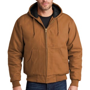 Chaqueta de trabajo con capucha personalizada / Tela impermeable / Trabajo pesado / Ropa de trabajo para hombres / Bordada / Chaquetas de empresa / Regalo para empleados / Cremallera de marca / Logotipo imagen 2