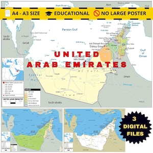 Karten der Vereinigten Arabischen Emirate (3er-Pack) – Digitaler Download