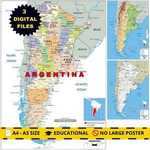 Printable Argentina Maps: Political, Topography & Roads