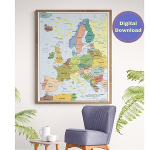 Digital Map of Europe high quality resolution, Large format in good resolution you can scale it to smaller sizes