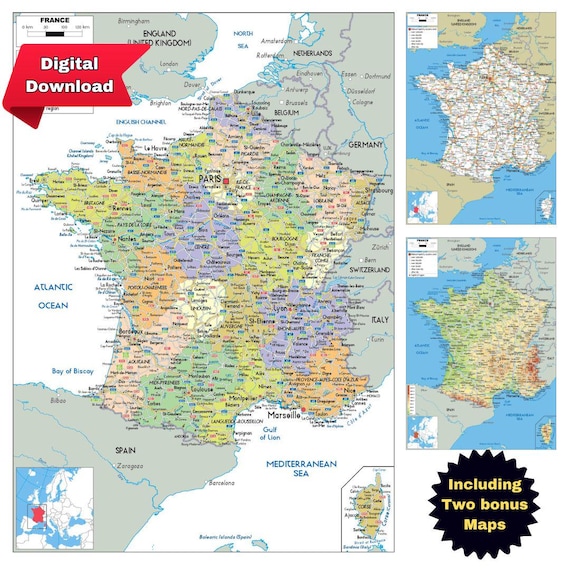 Printable Map Of France With Cities And Towns Printable Maps