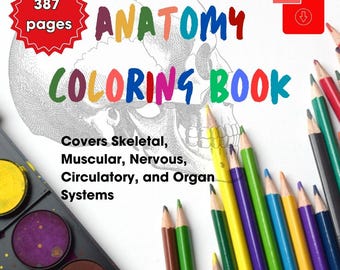 Anatomy Coloring Book 2nd Edition PDF Human Anatomy Study Guide for Medical Students, Pre Med, Nursing & Biology Learning Resource Printable