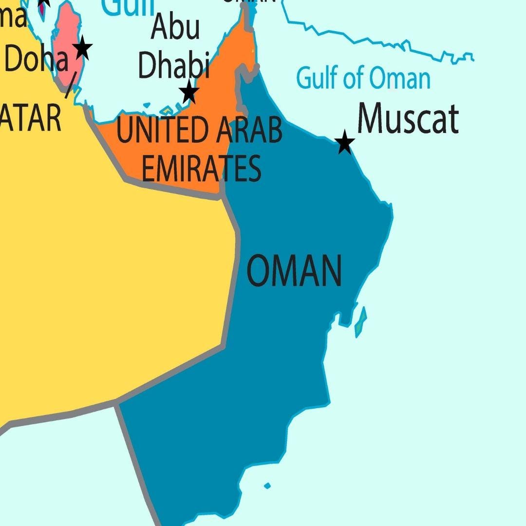 Gulf Map.pdf Gulf States Political Map With Capitals (printable Digital Download ...