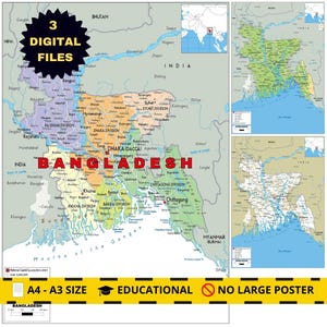 Detailed Maps of Bangladesh Political, Topography and Roads