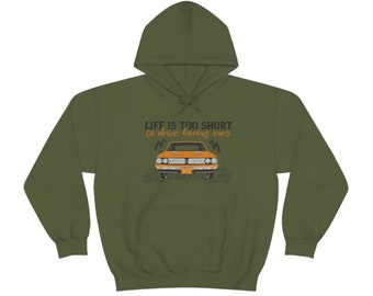 Life is Too Short to Drive Boring Cars - Unisex Heavy Blend Hooded Sweatshirt