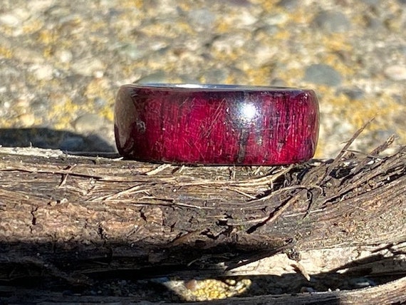 Purple Heart Wooden Rings Handcrafted Unique Wood Bands - Etsy