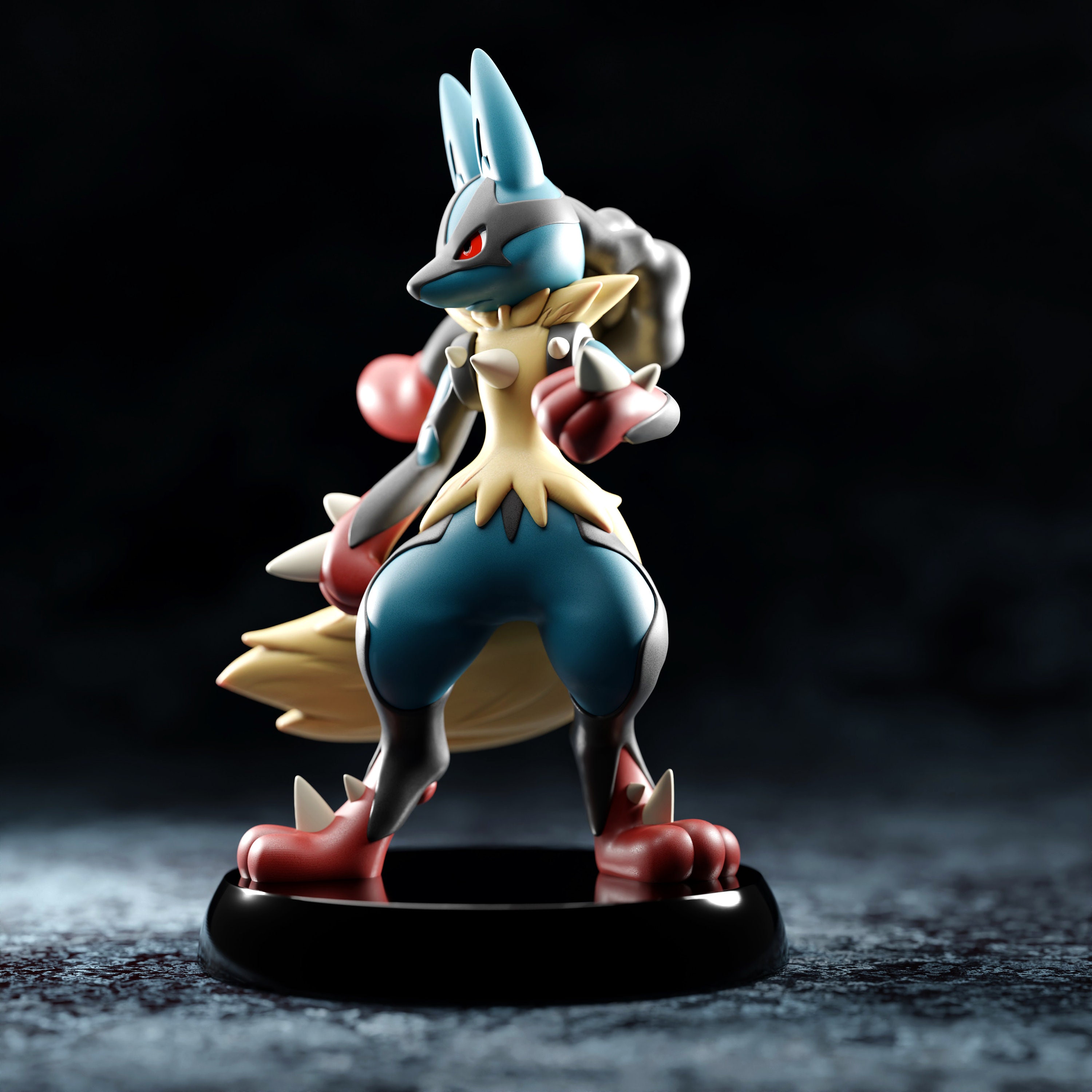 STL file Riolu ,Lucario , mega lucario Evolution 3 IN 1 PACK